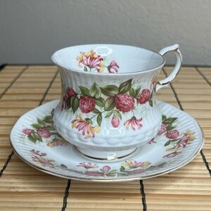 Vintage Queen’s Rosina China Tea Cup & Saucer Set WILD FLOWERS #14 England